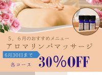 ＊割引あり＊　５，６月のおすすめメニュー